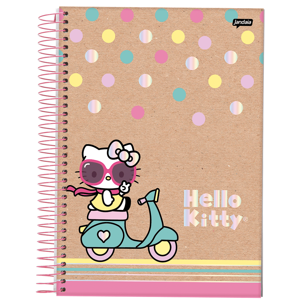 Caderno Universitario 1x1 80 Fls C.D. Jandaia - Hello Kitty Kraft 8 Caderno Universitario 1x1 80 Fls C.D. Jandaia - Hello Kitty Kraft 8